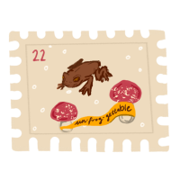 Chocolate frog stamp.